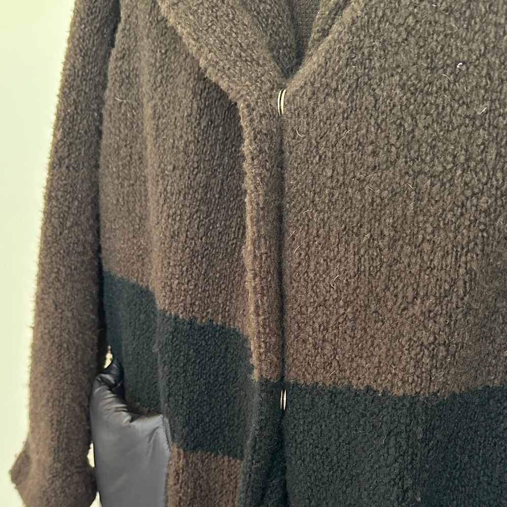 Violanti Italian Brown and Black Hooded Coat with Fringe. Stunning, heavy, soft - Picture 7 of 14